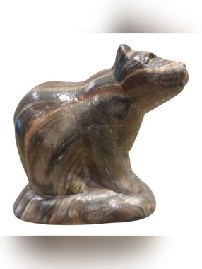 Vintage Zuni Hand Carved Stone Bear Fetish Signed Berka '84